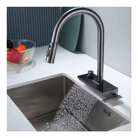 Robinet de cuisine rotatif intelligent haut de gamme en cuivre avec affichage numérique électrogénérateur de chutes d'eau