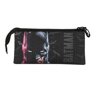 Estuche para lápices triple con diseño de la cara de Batman de DC Comics de Karactermania, negro - Product Image 3
