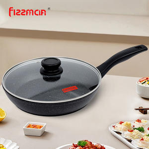 ELZZAACLR poêle à frire <span class=keywords><strong>granit</strong></span> avec couvercle en verre alliage d'aluminium chinois antiadhésif woks et remuer samosa poulet pommes de terre poêles à frire - Product Image 6