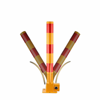 Poteau de sécurité pliable en acier pour parking, avec clé amovible, pour allée et barrières de circulation
