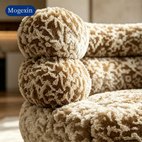 Fauteuil d'appoint moderne en bouclette moelleuse avec pieds en métal, écologique, durable, unique, en forme de nuage, pour salon, chambre, hôtel