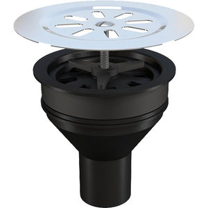 Capuchon de sol grillé chromé avec anneau de nettoyage de drain de 100mm Produit - Product Image 2