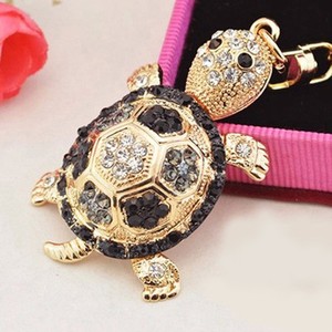 Llavero de tortuga, accesorios decorativos, llavero de aleación con pedrería, colgante para bolso de mujer, colgante para coche y accesorios. - Product Image 3