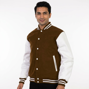 OEM Custom Men's Wool Letterman Real Leather Varsity <b>Jacket</b> Embroidery Logos <b>Patches</b> and Labels <b>Jacket</b> for Men - Product Image 1