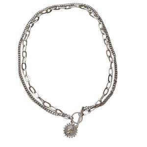 Collar de Cadena Gruesa con Colgante de Moneda para Mujer, Chapado en Oro, con Cierre de Seguridad - Product Image 6