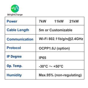 Borne <span class=keywords><strong>de</strong></span> recharge murale 7 kW triphasée certifiée CE et RoHS, contrôle par application, prise Type <span class=keywords><strong>2</strong></span>, prête à l'emploi pour WrightCharge - Product Image 6