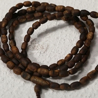 Bracelet en perles d'agarwood naturel, perles en bois brun, matériau ancien, bijou aromatique, accessoire unisexe de collection