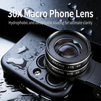 Objectif universel pour téléphone portable 37 mm, macro HD 30X 45X pour tous les smartphones