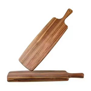 Planche à découper rectangulaire en bois d'acacia naturel, grande planche de service pour charcuterie, plateau de présentation - Product Image 1