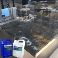 Kit de Résine Époxy Bi-Composant Cristal Clair 1:1 Auto-Nivelant pour Revêtement de Comptoir et Peinture Brillante de Meuble