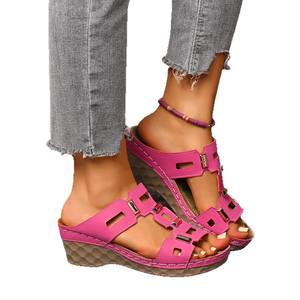 Nouvelle Collection Été 2026 – Sandales Décontractées Confortables pour Femmes Grandes Tailles, Claquettes Plates Couleur Unie, Chaussures d'Extérieur à Enfiler pour Dames - Product Image 5