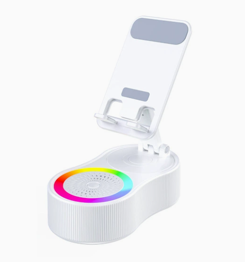 Portable BT Speaker with RGB Colourful Light Foldable Lazy Tablet Stand Wireless Phone Stand Battery Music Player