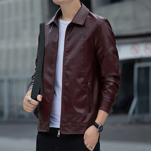 เทรนด์ใหม่ฤดูใบไม้ผลิและฤดูใบไม้ร่วง แจ็คเก็ตลำลองสำหรับวัยรุ่นและวัยกลางคน เสื้อโค้ทหนังผู้ชาย แจ็คเก็ตปกเสื้อผู้ชาย แฟชั่นผู้ชาย - Product Image 5