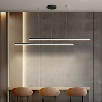 Lampe suspendue moderne et simple à lignes noires pour îlot de cuisine, table à manger, luminaires suspendus