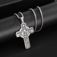 Collier chrétien en acier inoxydable avec chaîne, croix et halo de communion catholique européenne et américaine, jus de raisin