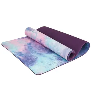 Hot Sale Custom Printed Suede Durable Non Slip Eco-Friendly Yoga Mats Round Yoga Mat Set