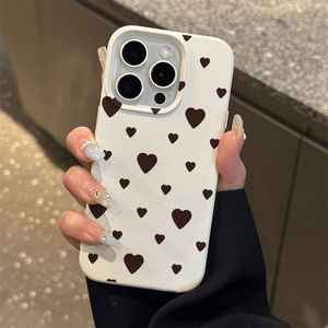 Eccellente Cover per Cellulare in TPU con Stampa a <span class=keywords><strong>Cuore</strong></span> <span class=keywords><strong>Nero</strong></span> e Motivo in Pelle per <span class=keywords><strong>iPhone</strong></span> X Xr Xs 11 12 13 14 15 16 17 Pro Max - Product Image 1