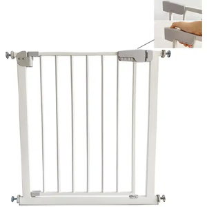 Puerta de bebé segura para niños más popular, puerta de seguridad para puerta de 75cm a 82cm con función de bloqueo de puerta automático, función de bloqueo de puerta blanca - Product Image 1