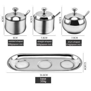 Bộ Nồi Gia Vị Bằng Thép Không Gỉ Với Thìa Cốc Đường Chai Gia Vị Sáng Tạo Bộ Hộp Gia Vị Nhà Bếp - Product Image 4