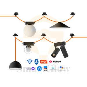 Lõm dẫn dệt Vành Đai 24V từ theo dõi đường sắt hệ thống chiếu sáng đường sắt siêu mỏng theo dõi đường sắt 1m 1.5m 2m 2 dây tuyến tính theo dõi đèn - Product Image 4