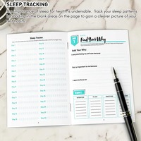 Journal de planification quotidienne de 30 jours pour l'amour de soi et la croissance personnelle avec réflexion méditation suivi de l'humeur et journal de sommeil pour femmes hommes