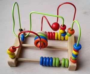 Đồ chơi trẻ em 0-3 tuổi tính toán bằng gỗ vòng tròn hạt Đồ chơi giáo dục cho bé - Product Image 5