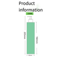 Bouteille en plastique HDPE sans air de 250 ml, finition givrée, impression sérigraphique, pour shampoing, gel douche, lessive liquide, lotion, cosmétique, Fluffy Source