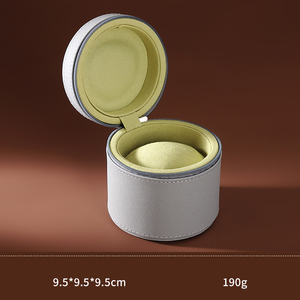 การผลิตมืออาชีพกล่องนาฬิกาหนังกล่องแสดง 1 ช่องกระบอกนาฬิกากล่องเก็บของ - Product Image 4