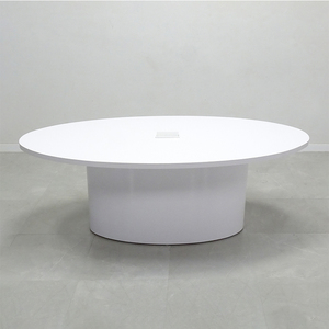 Petite table de conférence ovale personnalisée Table de salle de réunion blanche Table de bureau de salle de formation - Product Image 2