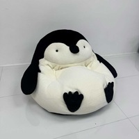 Fauteuil paresseux individuel en peluche pingouin de dessin animé mignon pour enfants, idéal pour les magasins de bébés, les maternelles et les salons de lecture