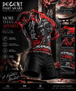 Samurai Code – T-shirt de compression ajusté unisexe, imprimé par sublimation, respirant, anti-humidité, UPF50+, arts martiaux mixtes - Product Image 2