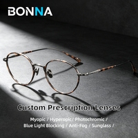 Monture de lunettes optiques tendance en titane écaille de tortue 10189H pour homme et femme – Offre spéciale