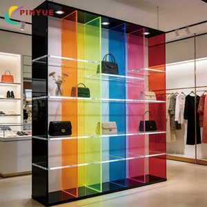 Vitrine d'exposition personnalisée en acrylique avec éclairage LED, décoration pour boutique de jouets, vitrine haute vintage en verre et acrylique pour objets de collection - Product Image 3