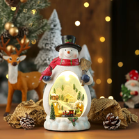 Weihnachtsbaum-Haus-Spieluhr - Rotierender Zug, Harz, Beleuchtet, Musikalisch, USB/Batterie, Weihnachtsdekoration & Geschenk