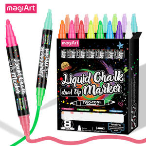 Stylo <span class=keywords><strong>marqueur</strong></span> lavable aux couleurs vives <span class=keywords><strong>marqueur</strong></span> de <span class=keywords><strong>craie</strong></span> liquide inodore non toxique pour écrire <span class=keywords><strong>sur</strong></span> le panneau d'affichage en verre de fenêtre de voiture - Product Image 1