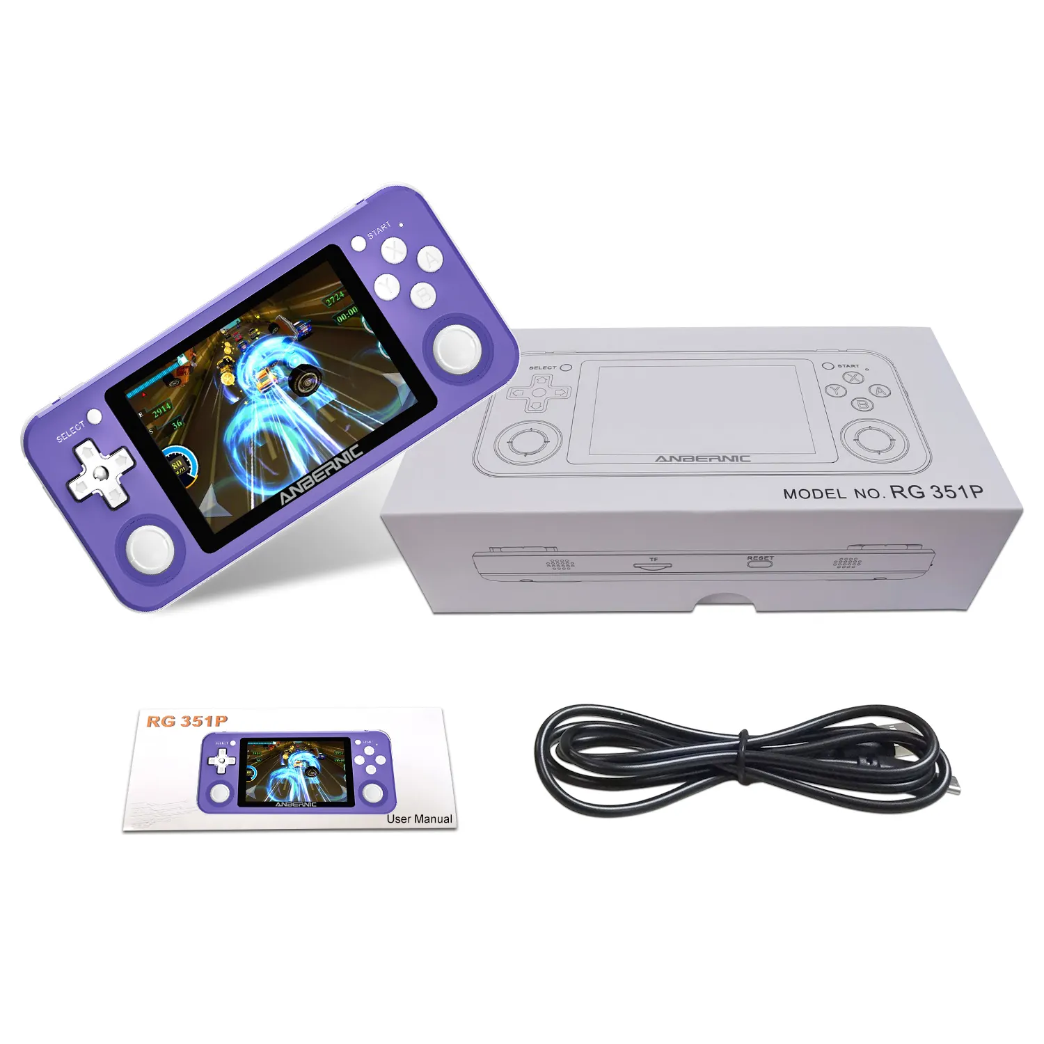 RG351P ANBERNIC Retro Game RK3326 64G Open Source System 3.5 inch IPS Screen Portable Handheld Game Console RG351gift
