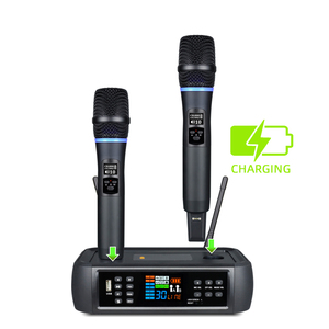 Micrófono Dinámico Inalámbrico Echo Treble Bass BT DSP con Recarga, Diseño Portátil con Cancelación de Ruido para <span class=keywords><strong>Karaoke</strong></span> y Conferencias - Product Image 1