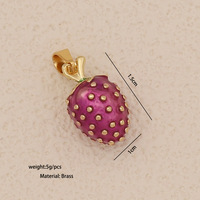 Vente en gros de fruits émail fraise pendentif coloré pour collier bracelet boucle d'oreille bijoux accessoires