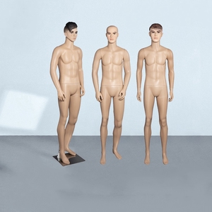Présentoir de Magasin de Vêtements, <span class=keywords><strong>Mannequin</strong></span> Homme en Plastique avec Cheveux Durs, <span class=keywords><strong>Mannequin</strong></span> de Vitrine Type Jambe, Couleur Chair Humaine Artificielle - Product Image 2