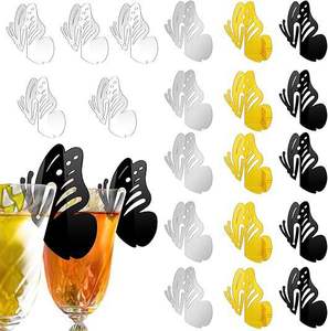 Marcadores de Bebidas con Lazo Acrílico Colorido, Elegantes para Fiestas, Bodas, Damas de Honor, para Champán, Etiquetas para Bebidas - Product Image 2