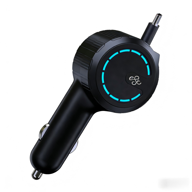 New USB-C USB-A Fast Charging Retractable Cable PD QC3.0 Quick Charging Port 1-Year Warranty 12-24V Universal Car Charger