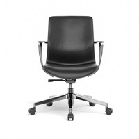 Chaise de bureau exécutive ergonomique moderne en cuir, avec structure en alliage d'aluminium et fer, réglable en hauteur, multifonctionnelle et verrouillable