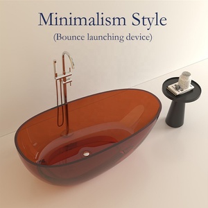 Fanwin colorful hotel bagno freestanding vasca da bagno in resina ambrata vasca da bagno trasparente vasca da bagno - Product Image 2