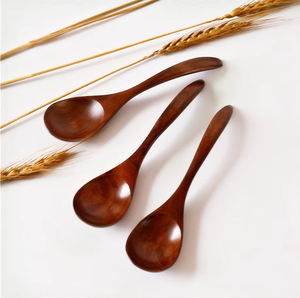 Cucchiaio da Zuppa Creativo Giapponese con Manico Curvo, in Legno Ecologico, Minimalista, per Campeggio, 18CM - Product Image 5