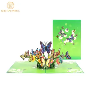 3D Flying Butterfly Pop Up Mother'S Day Greeting Card Thank You Cards