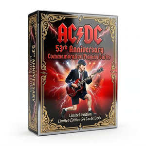 Cartes à jouer commémoratives du 53e anniversaire des AC/DC, édition limitée, jeu de 54 cartes - Product Image 1