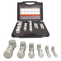 Ensemble d'outils 64 pièces JIC 37 °   Kit de raccords à embout évasé pour adaptateur hydraulique, tailles -04/-06/-08/-10/-12/-16