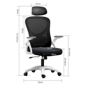 홈 오피스 통기성 메쉬 컴퓨터 의자 발판 회전 책상 의자 인체 공학적 안락 의자 사무실 의자 - Product Image 5