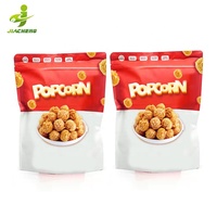 Sacs d'emballage pour pop-corn, en plastique et aluminium, avec fermeture à glissière, imprimés avec un logo personnalisé, scellables à la chaleur, blancs, mignons, pour en-cas délicieux