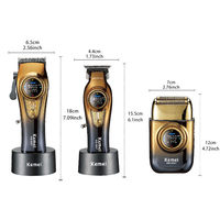 Tondeuse à Cheveux Professionnelle Kemei Max Km-8557 Pro Super Luxe Combo – Kit de Coiffure Sans Fil avec Station de Recharge Électrique